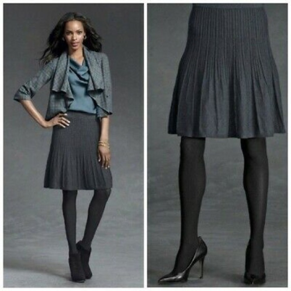 Cabi A Line Pleat ribbed skirt